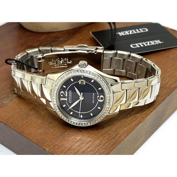 Citizen Womens Watch FE1140-86L Eco Drive Silhouette Blue Dial Silver Steel 29mm - Picture 10 of 15